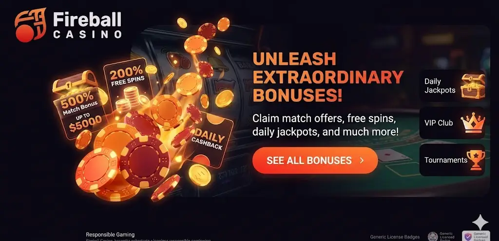 Fireball Casino bónusz csomag és ingyenes pörgetések magyar játékosoknak